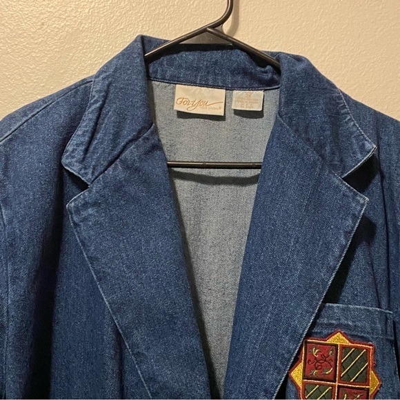 For You By Spiegel Jackets Blazer Women’s 2X Cotton Blue Jean‎ - Picture 9 of 14